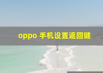 oppo 手机设置返回键